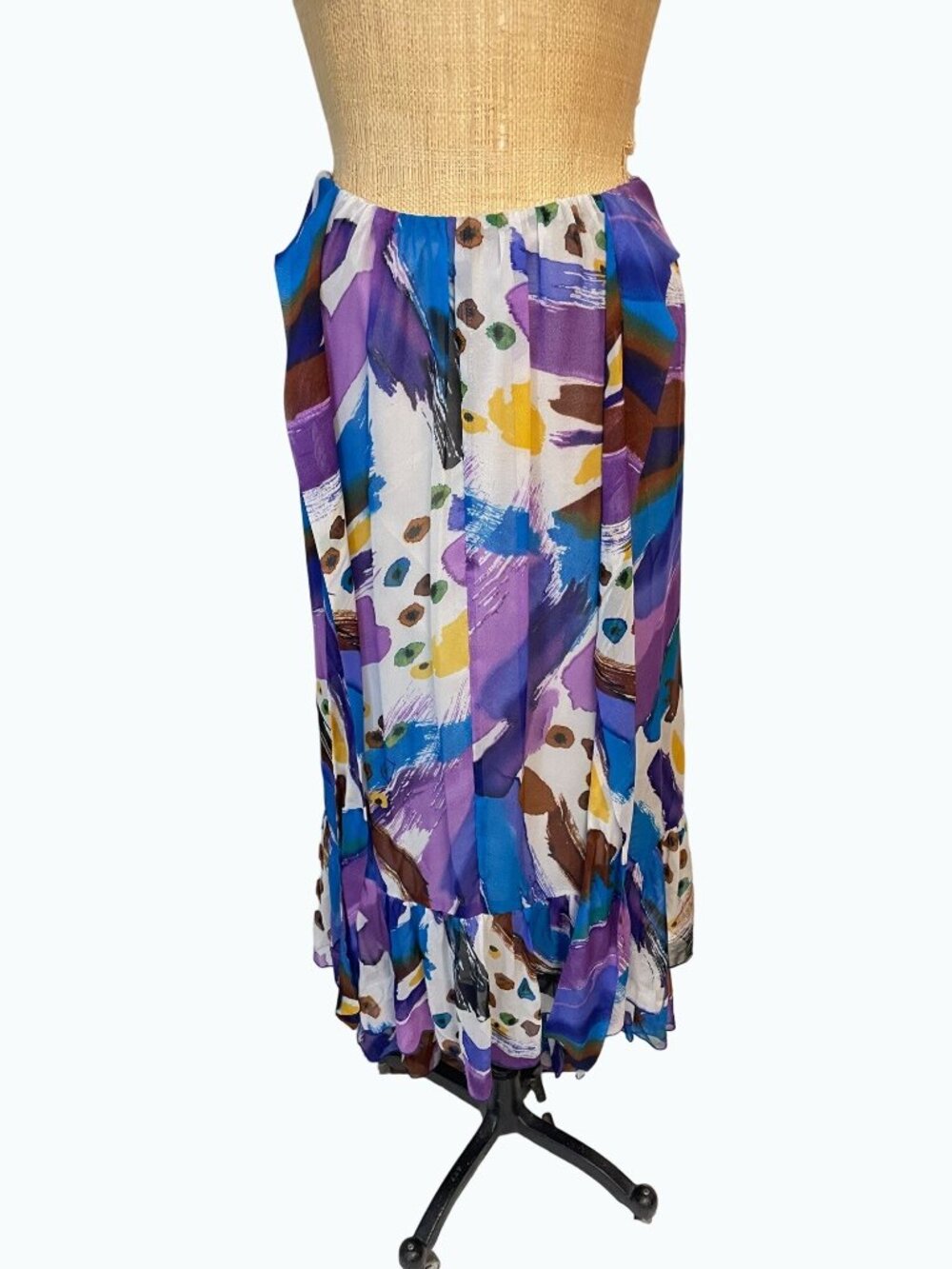 Fumblin' Foe Paris Italy London  High Low Skirt Small